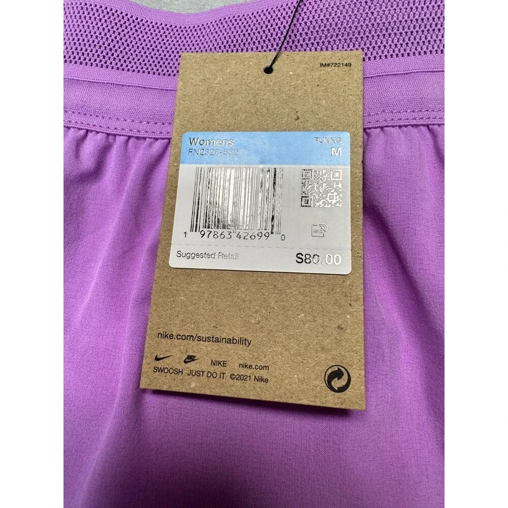 Nike Dri-FIT ADV Purple Running Shorts FN2328-532 Women’s Size Medium